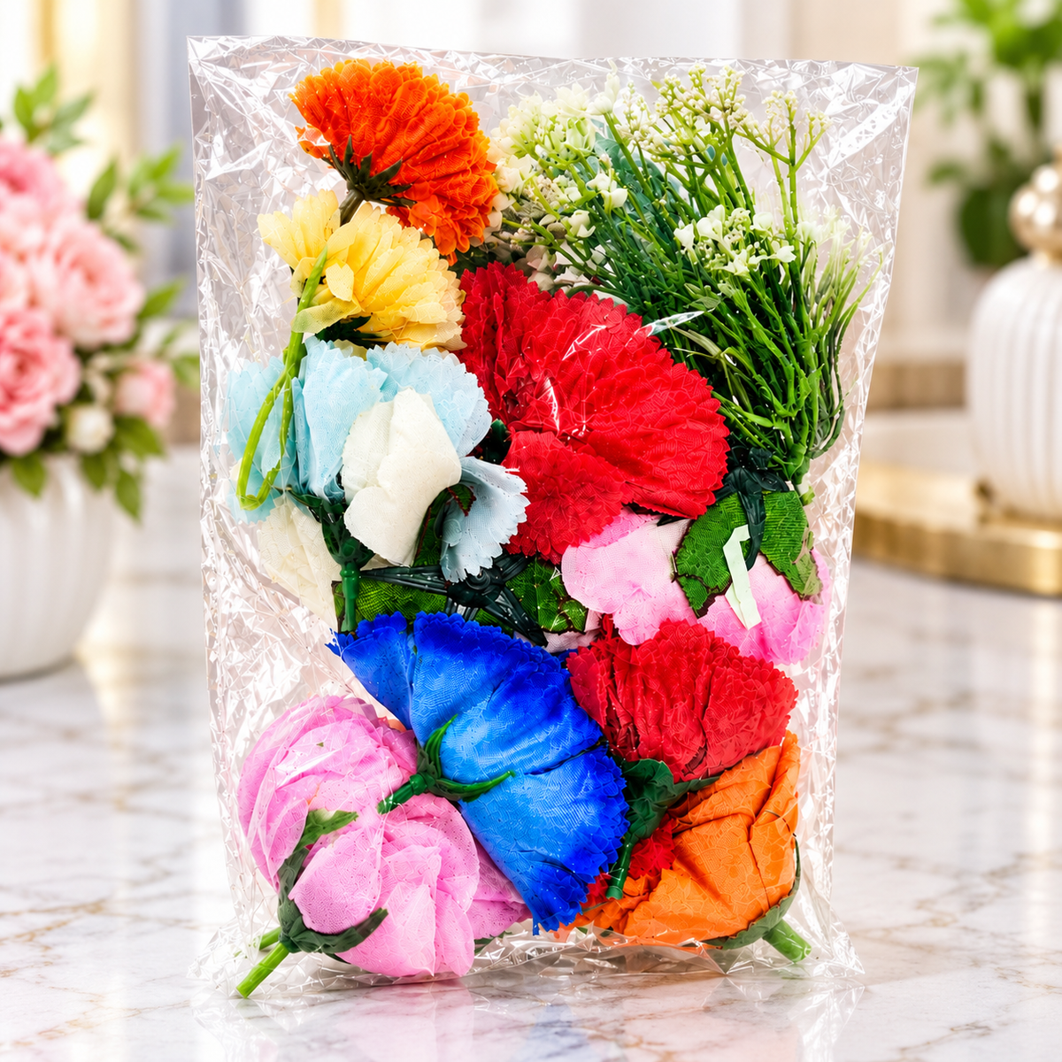 10 Pc Mix Artificial Flowers with Gypsy