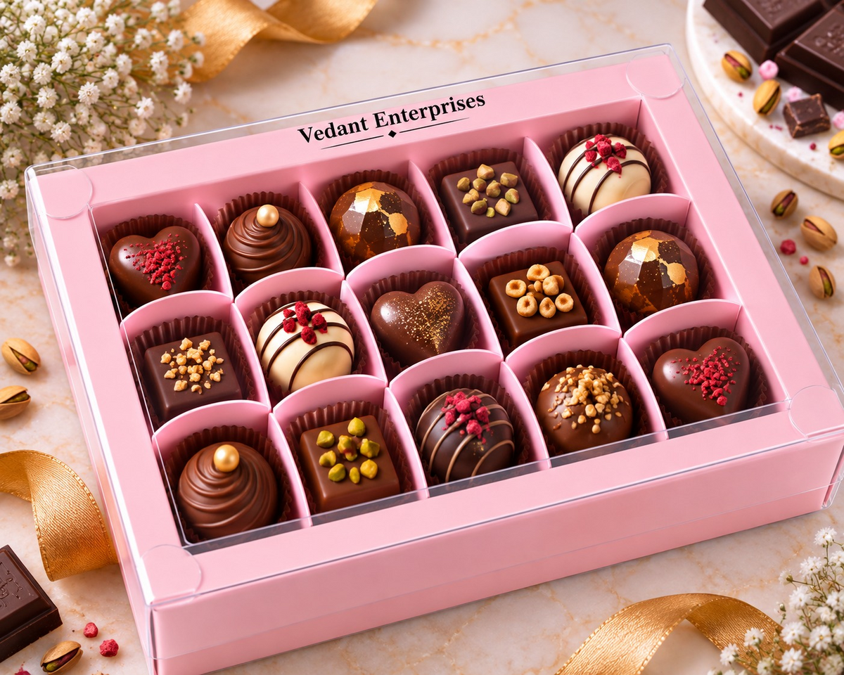 💗 15 Cavity Chocolate Box – Pink