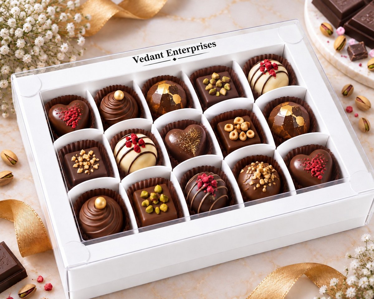 🤍 15 Cavity Chocolate Box – White