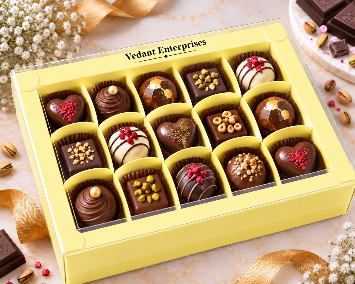 💛 15 Cavity Chocolate Box – Yellow