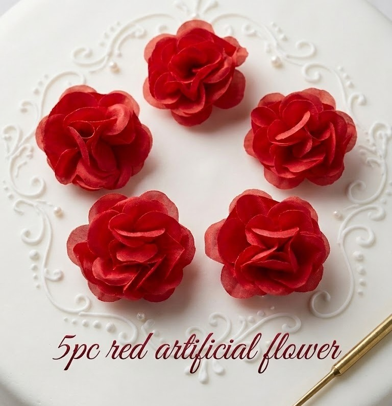 5 Pc Red Artificial Flowers