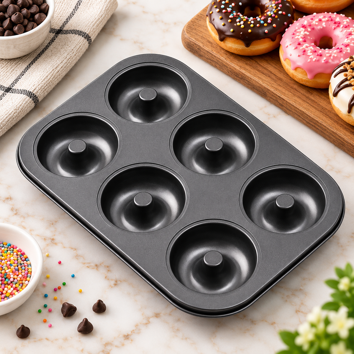 6 Cavity Donut Non-Stick Baking Mould