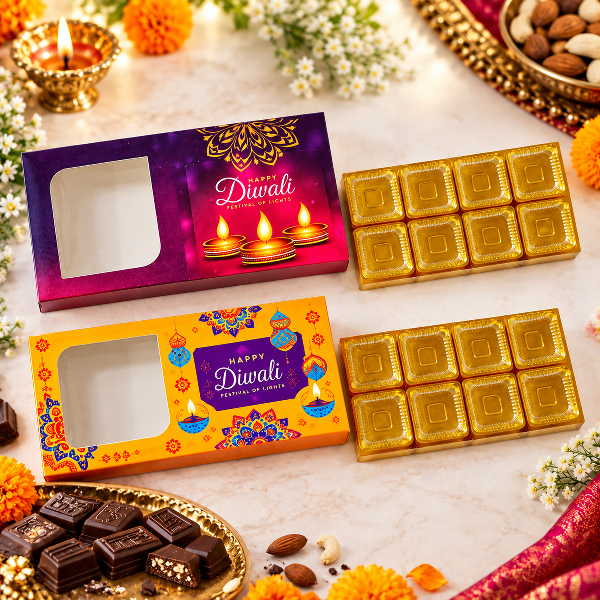 🍫 8 Cavity Chocolate Box – Diwali Collection 🪔✨