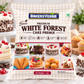 BakersVeggie Eggless Premium White Forest Cake Premix – 1 Kg