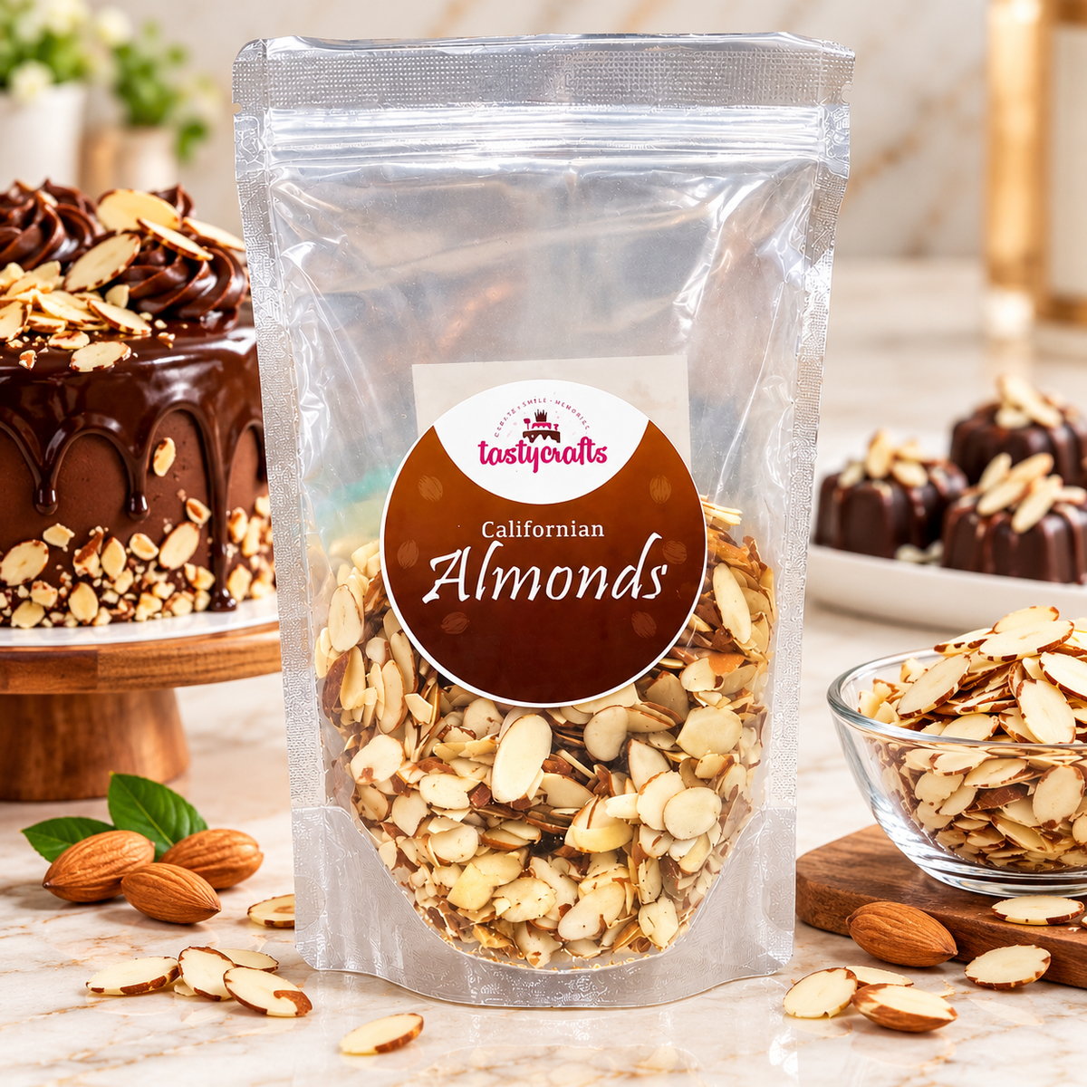 Californian Almond Flakes 100g – Sliced Almonds for Baking & Chocolate Making