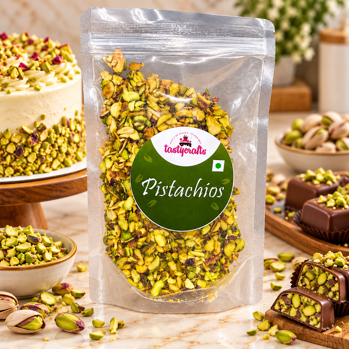 Chopped Pistachios – Premium Pistachio Pieces for Baking & Chocolate Making