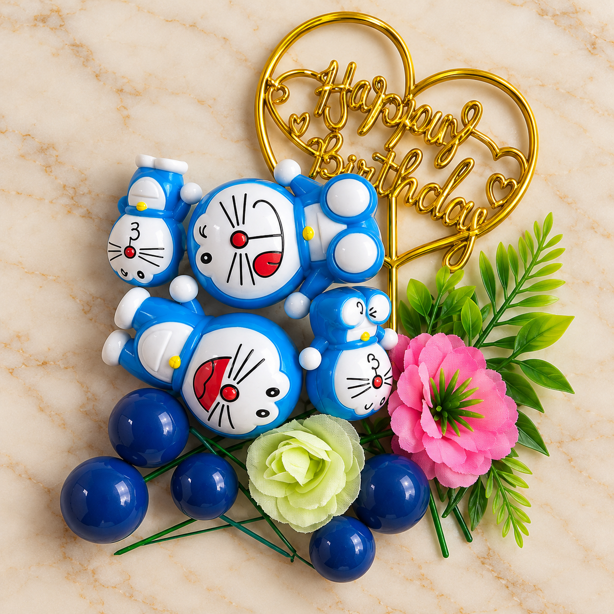 Doraemon Happy Birthday Cake Decoration Set