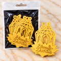 Golden Happy Diwali Acrylic Cutout – Decorative Lantern Shape (Pack of 10 Pcs)