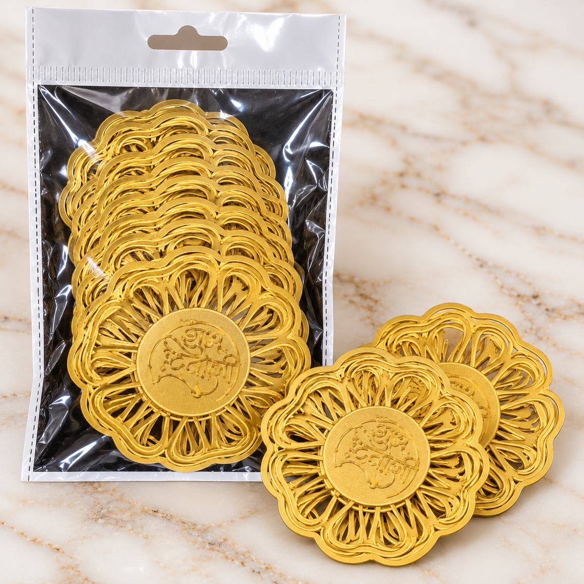 Golden Shubh Diwali Acrylic Cutout – 3 Inch (Pack of 10 Pcs)
