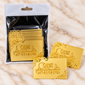 Golden Shubh Diwali Acrylic Cutout – Rectangle Shape, 3 Inch (Pack of 10 Pcs)
