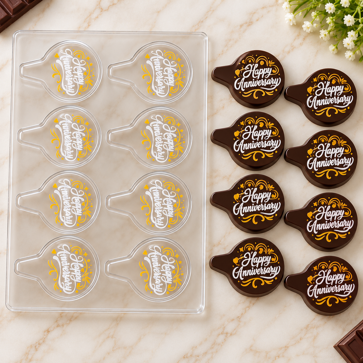 Happy Anniversary Chocolate Decorative Mould