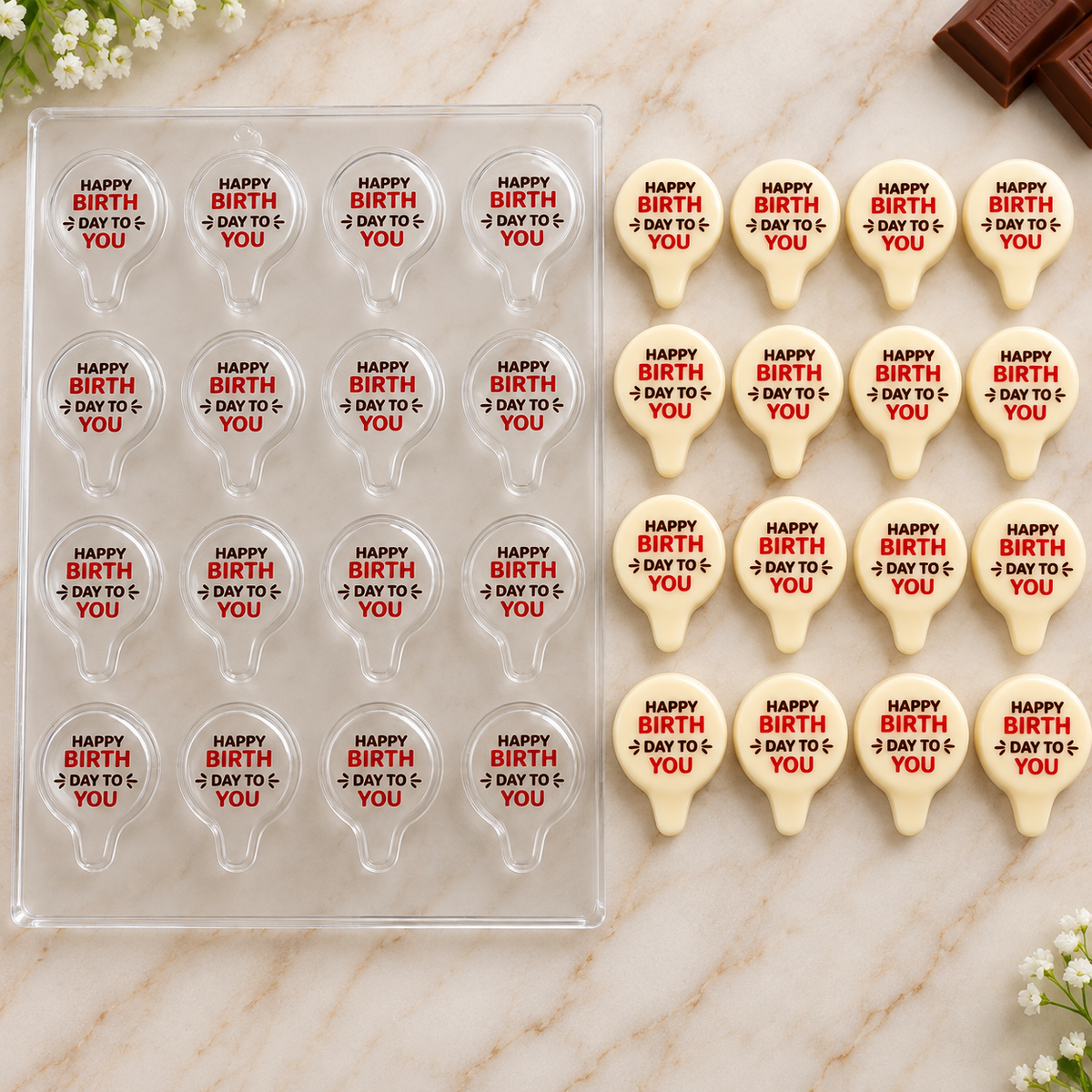 Happy Birthday Chocolate Decorative Mould