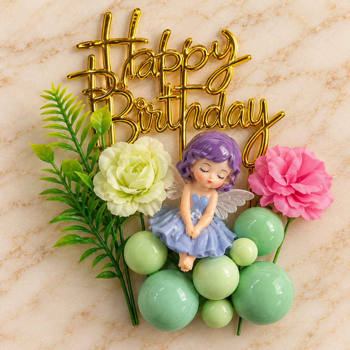 Happy Birthday Baby Doll Cake Decoration Set