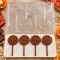 Happy Diwali Chocolate Lollipop PVC Mould – 4 Cavity Festive Chocolate Mould