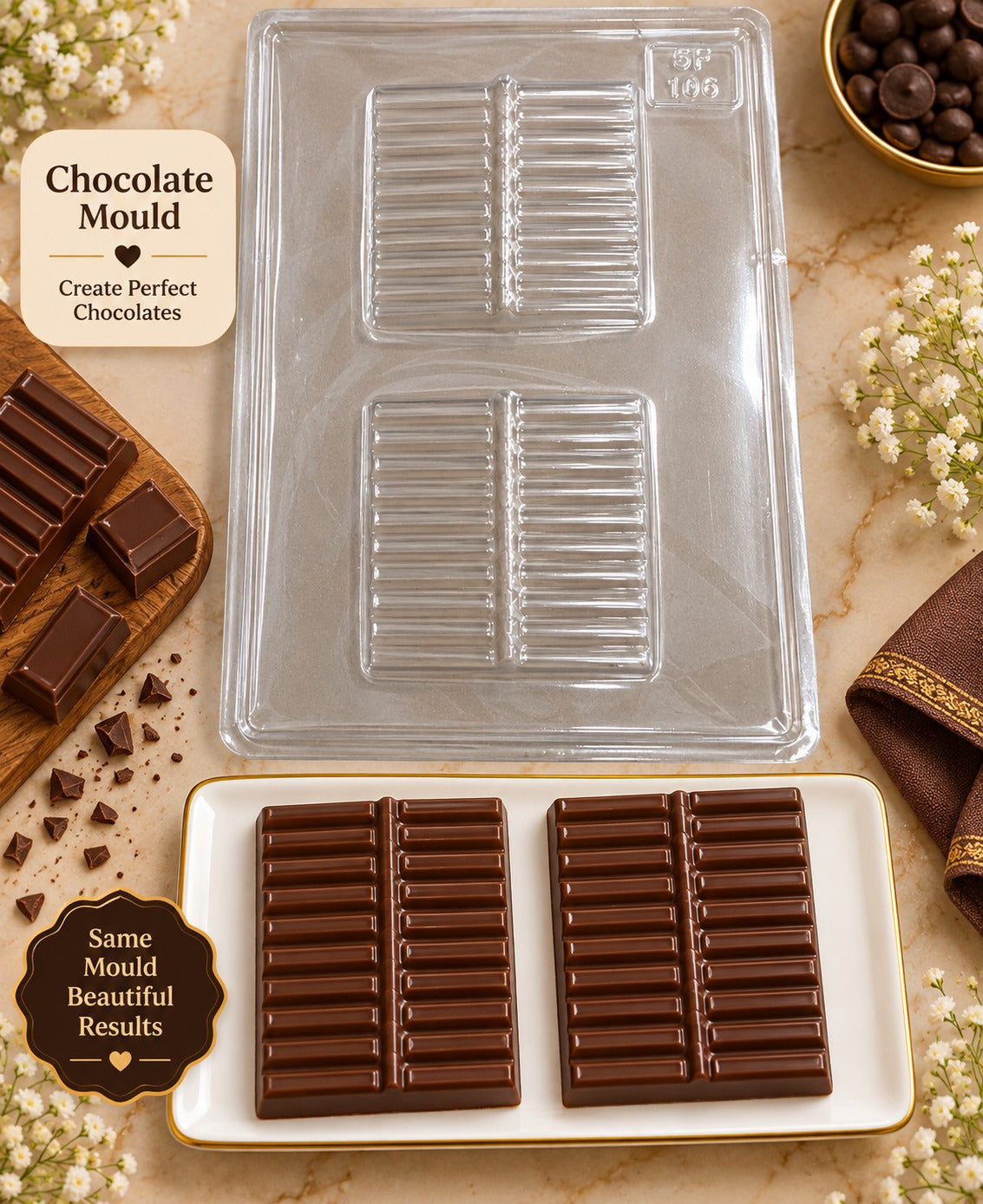 Ladi Shape Chocolate PVC Mould – 2 Cavity Diwali Chocolate Mould