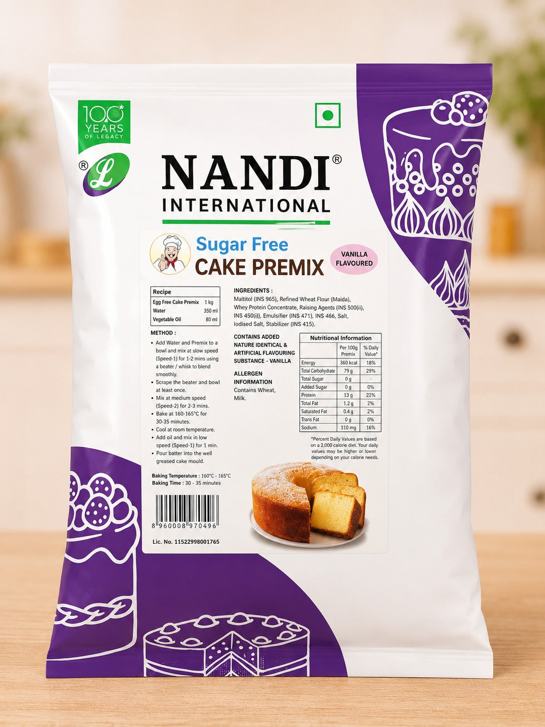Nandi International Sugar Free Cake Premix (Vanilla Flavoured)