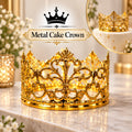 Premium Metal Cake Crown – Golden Cake Decoration