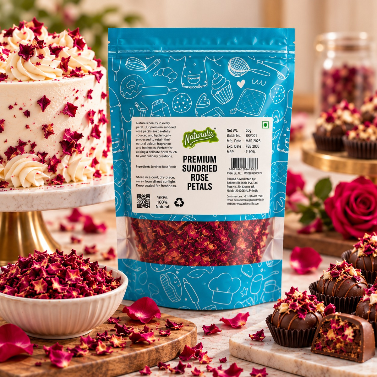 🌹 Premium Sundried Rose Petals – 100g