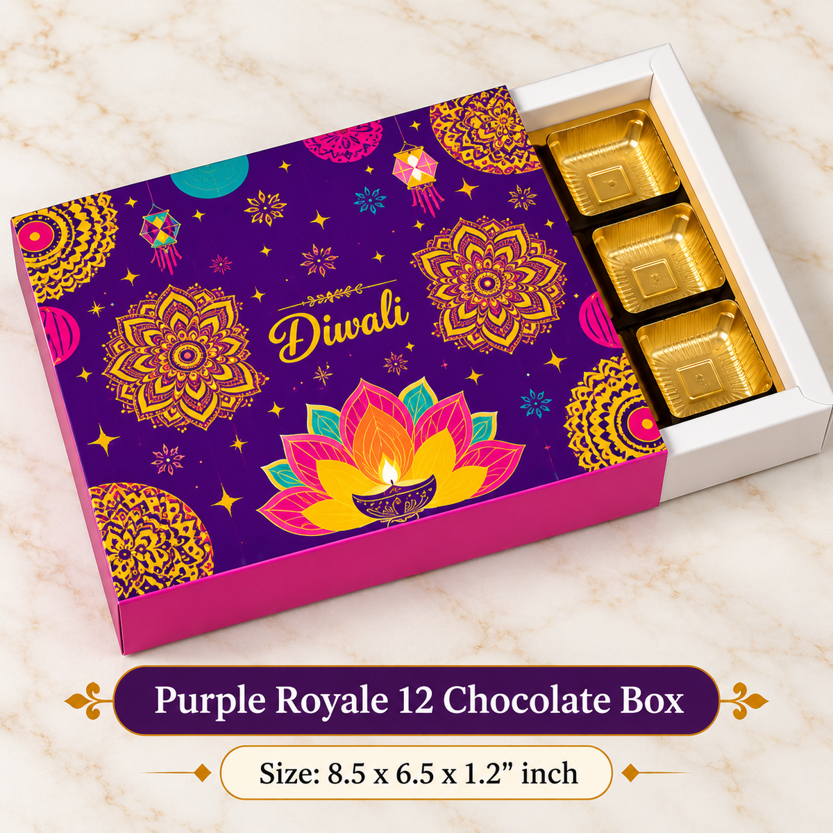 Purple Royale 12 Chocolate Box – Diwali Special