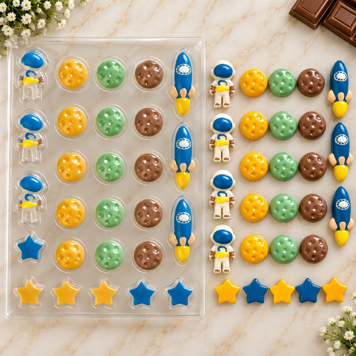 Space Theme Chocolate Decorative Mould