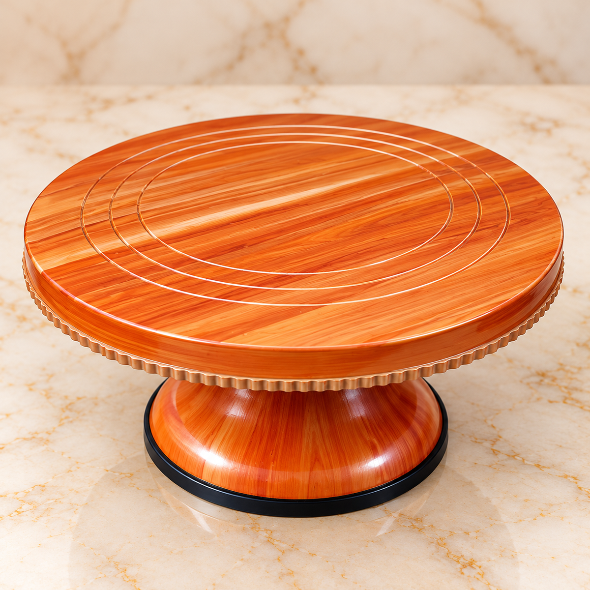 Wooden Texture Cake Turntable