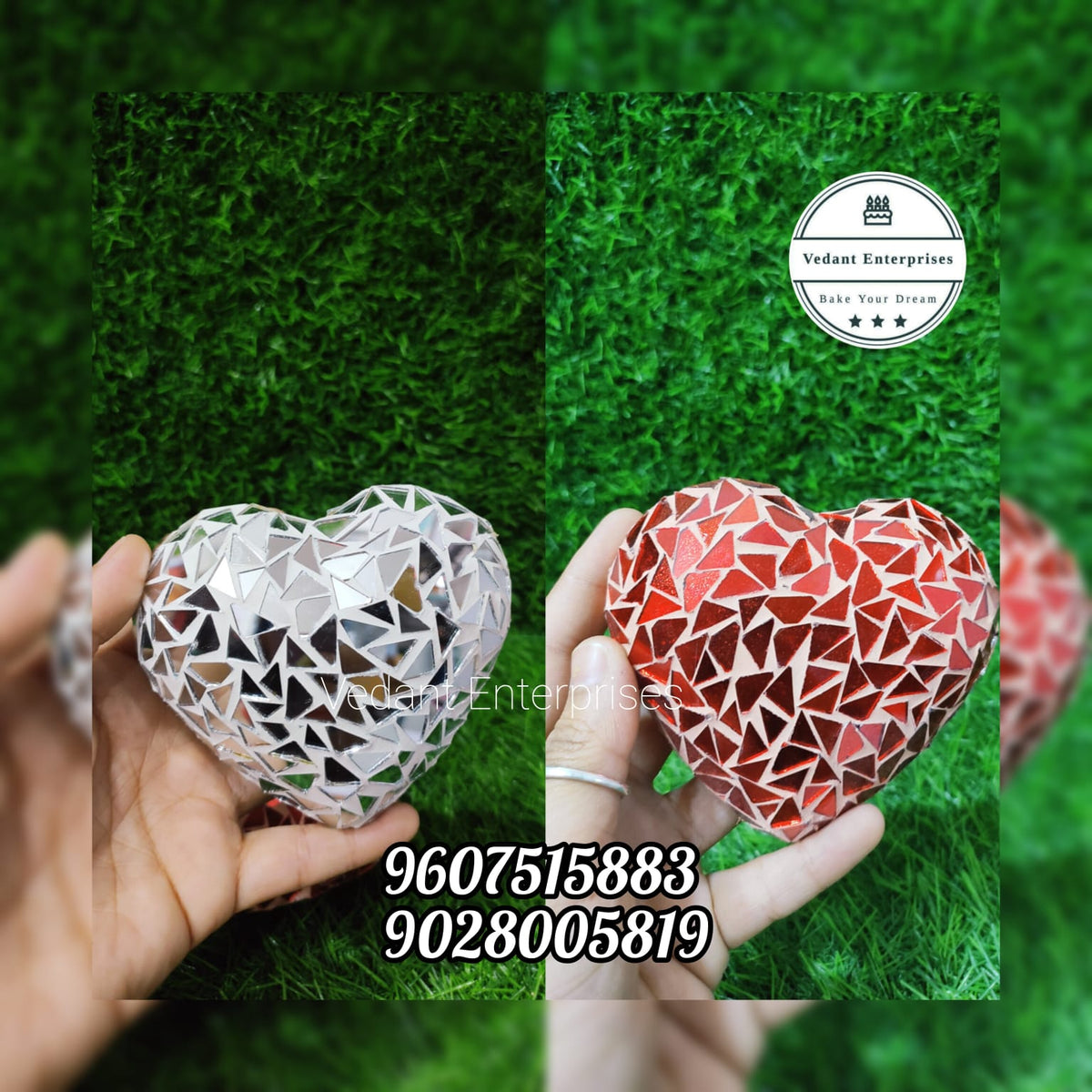 Acrylic 3D Heart Topper