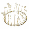 Off-White Pearl & Gold Wire Cake Crown Topper