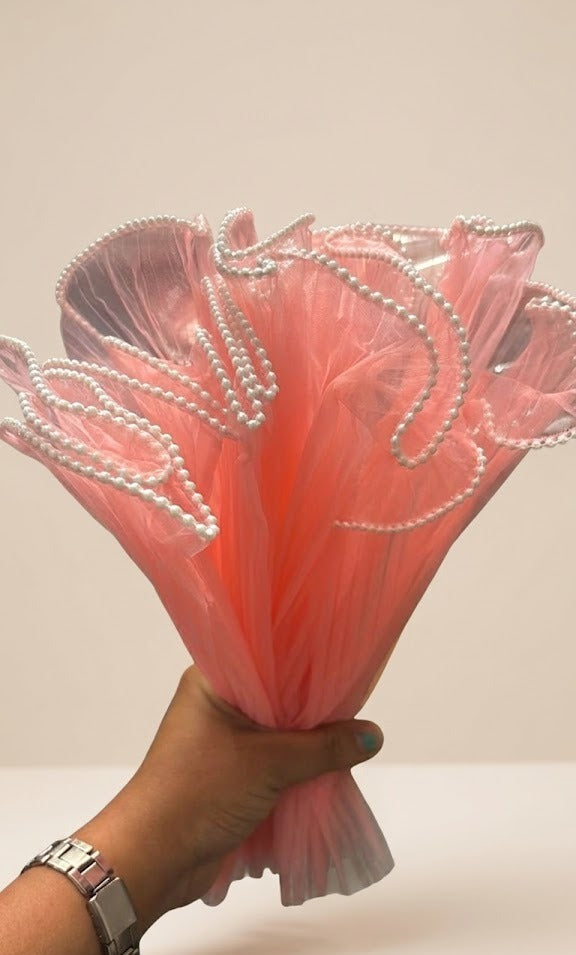 Noor Net (Mesh Net) with Pearl Border