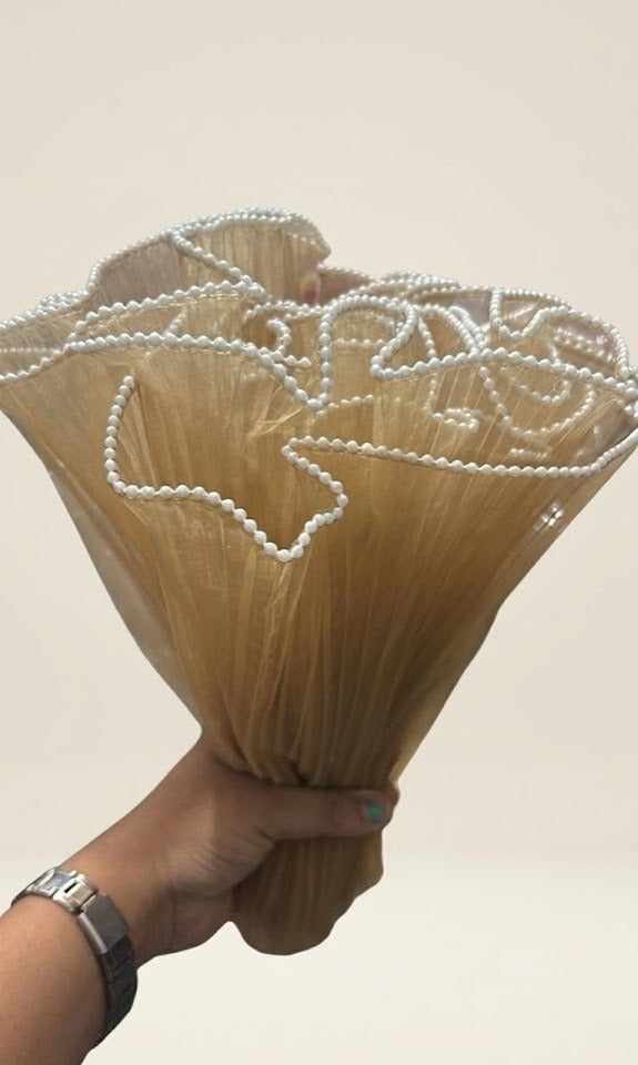 Noor Net (Mesh Net) with Pearl Border