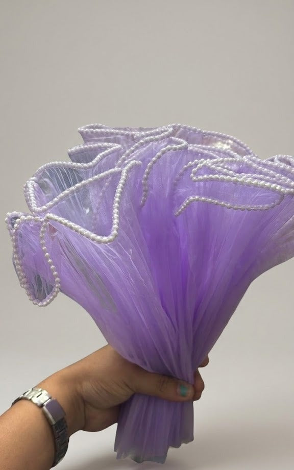 Noor Net (Mesh Net) with Pearl Border