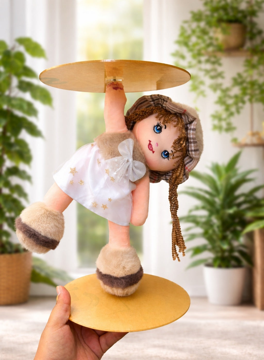 Anti-Gravity Plush Doll Cake Stand