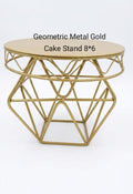 Geometric Metal Gold Cake Stand (8" x 6")