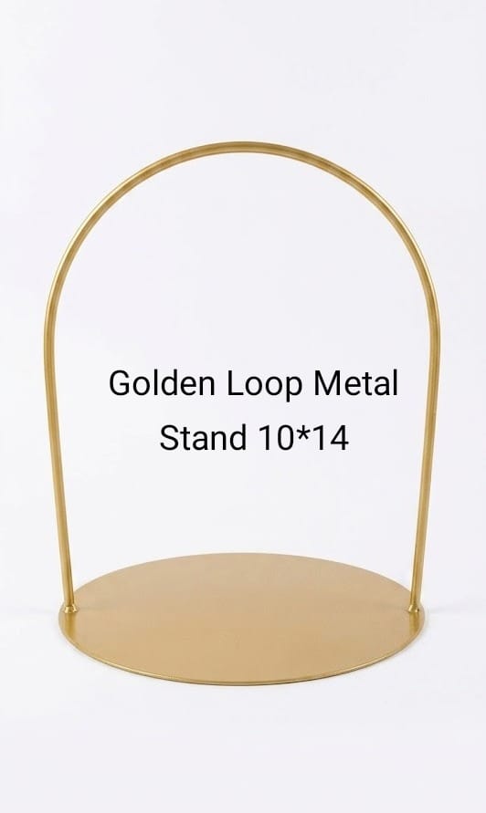 Elegant Golden Loop Metal Cake Stand (10" x 14")
