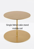 Elegant Gold Metal Single Middle Rod Cake Stand