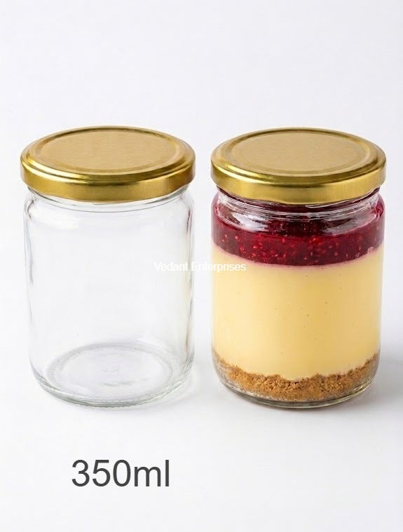 Premium 350ml PET Jar with Elegant Gold Cap