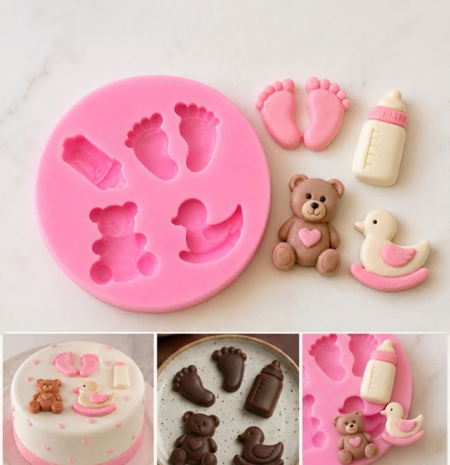 Baby Shower Theme Silicone Fondant Mould