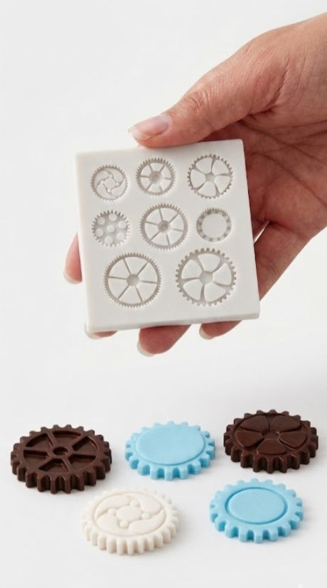 Steampunk Gearwheel & Cogs Silicone Fondant Mould