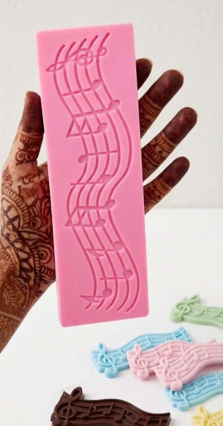 Musical Notes & Staff Silicone Fondant Mould