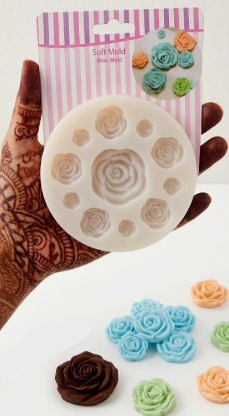 Multi-Size Mini Rose Silicone Fondant Mould