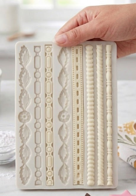 Multi-Pattern Rope & Strip Cake Lace Silicone Mould