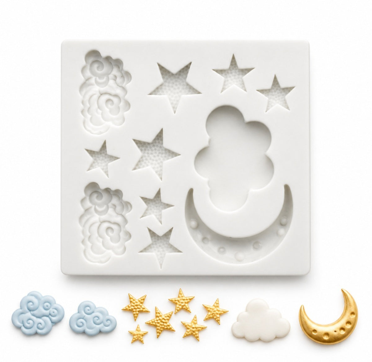 Star Moon Shape Silicone Fondant Mould