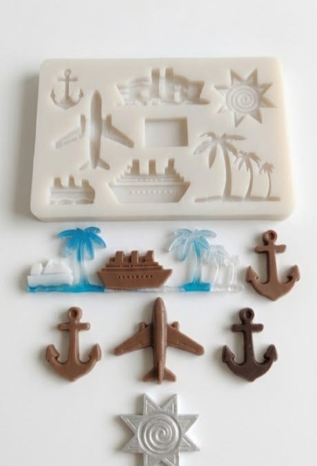 Travel & Vacation Adventure Silicone Fondant Mould