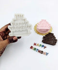 Happy Birthday Cake-Shape Silicone Fondant Mould