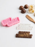 Happy Birthday Modern Script Silicone Fondant Mould