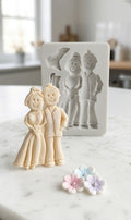 Whimsical Bride & Groom Silicone Fondant Mould