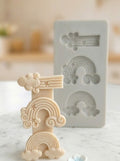 Whimsical Rainbow & Clouds Silicone Fondant Mould