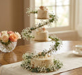 Elegant 3-Hoop Wire Tier Spiral Gold Metal Cake Stand