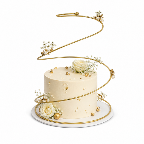 18" Golden Spiral Wire Cake Stand