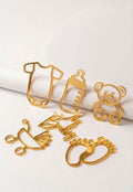 Baby Shower Acrylic Cake Topper Set – Gold Finish (Pack of 6 PCS)