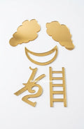 Golden Acrylic "Half Birthday" Cake Topper Set – 5 Pieces